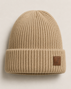 Bonnet homme en laine mérinos beige sable, marque Ermin