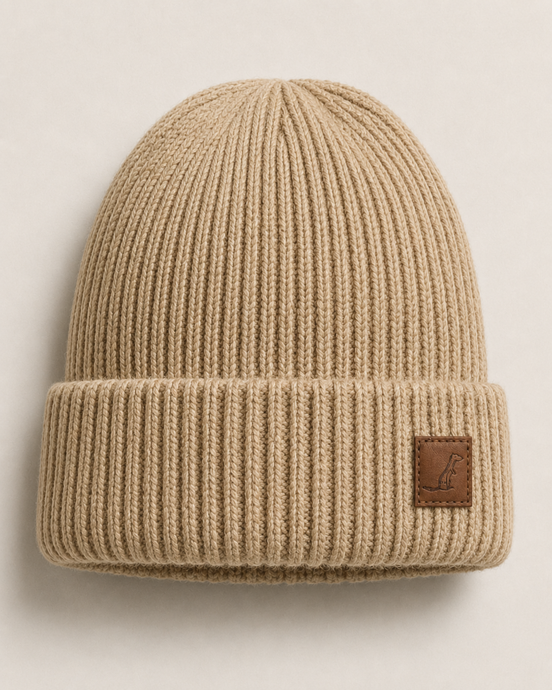 Bonnet homme en laine mérinos beige sable, marque Ermin