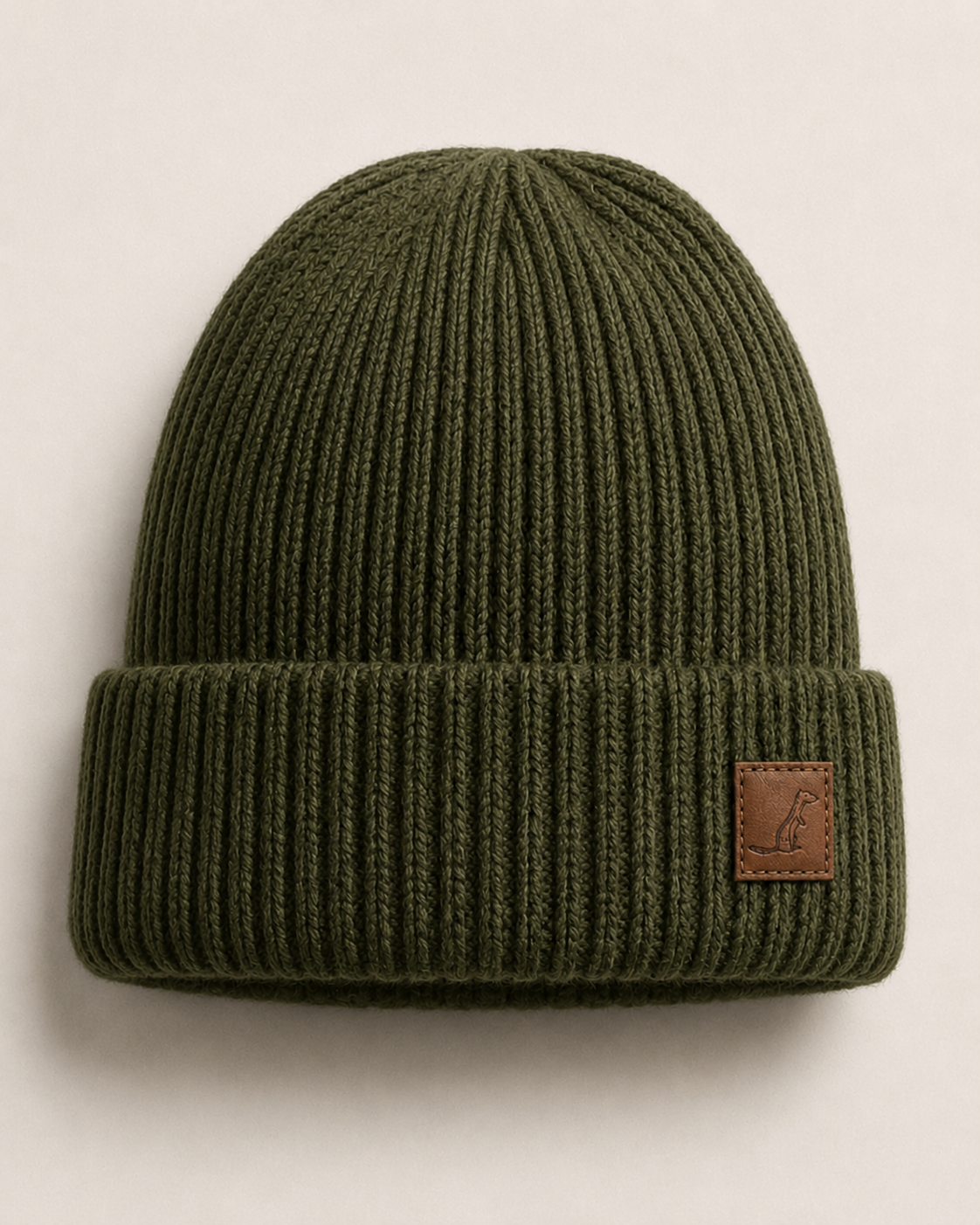 Bonnet homme en laine mérinos vert olive, marque Ermin